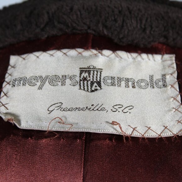 Vintage 1960s Brown Faux Fur Coat Open Front Formal Union Made Size Medium - Picture 9 of 11